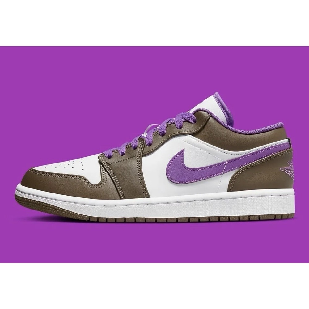 Air Jordan 1 Low Shoes "Purple Mocha" Palomino Berry Nby 553558-215 Men's 10.5